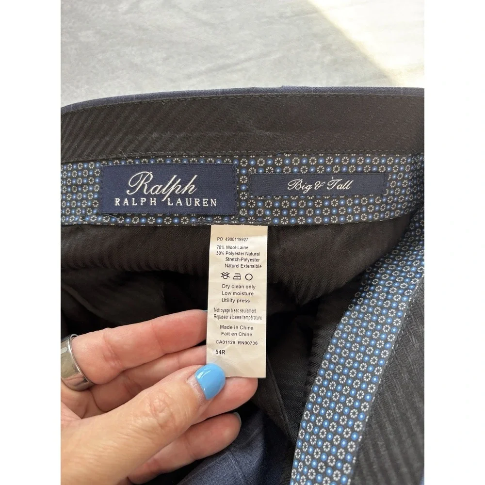 Lauren Ralph Lauren‎ Mens Comfort Flex Pants Wool Blend 54 W Unhemmed 36 In Seam - Picture 11 of 13